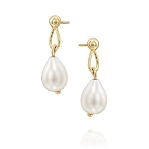 Pear pearl earrings